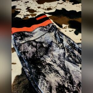 Orange, Black & White Athletic Leggings